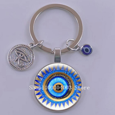 Kuum müük Blue Turkey Evil Eye Creative võtmehoidja hoidja Amulett Evil Nazar Eye Charm võtmehoidja klaaskuppel Statement ehted