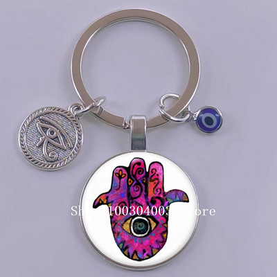 Kuum müük Blue Turkey Evil Eye Creative võtmehoidja hoidja Amulett Evil Nazar Eye Charm võtmehoidja klaaskuppel Statement ehted