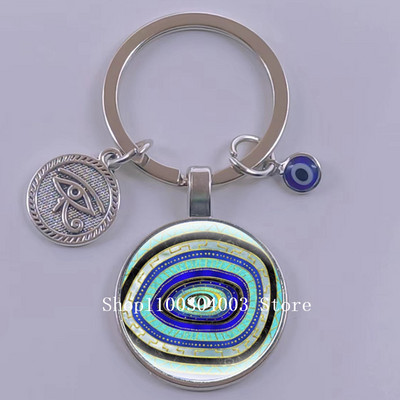 Kuum müük Blue Turkey Evil Eye Creative võtmehoidja hoidja Amulett Evil Nazar Eye Charm võtmehoidja klaaskuppel Statement ehted