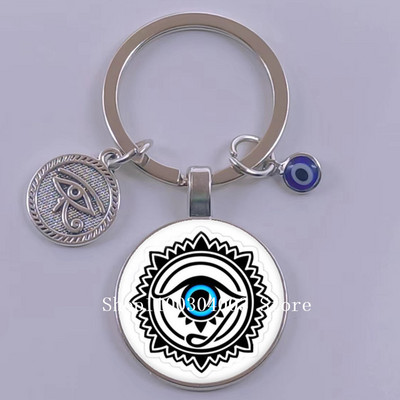 Kuum müük Blue Turkey Evil Eye Creative võtmehoidja hoidja Amulett Evil Nazar Eye Charm võtmehoidja klaaskuppel Statement ehted