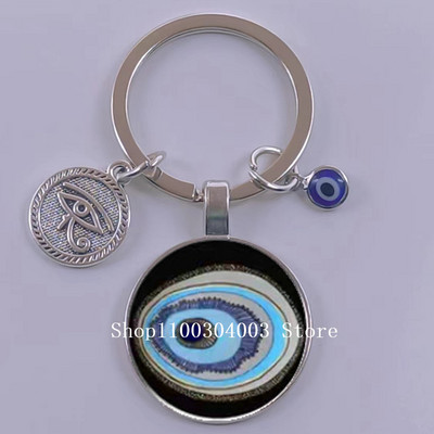 Kuum müük Blue Turkey Evil Eye Creative võtmehoidja hoidja Amulett Evil Nazar Eye Charm võtmehoidja klaaskuppel Statement ehted