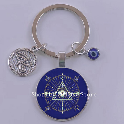 Kuum müük Blue Turkey Evil Eye Creative võtmehoidja hoidja Amulett Evil Nazar Eye Charm võtmehoidja klaaskuppel Statement ehted