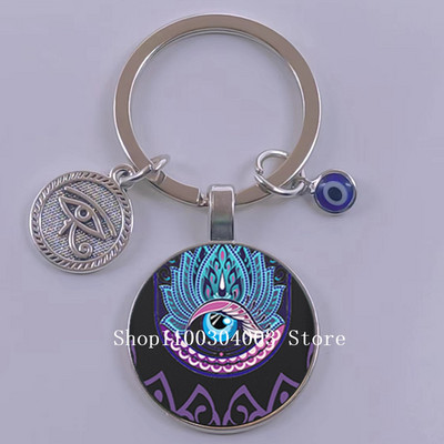 Kuum müük Blue Turkey Evil Eye Creative võtmehoidja hoidja Amulett Evil Nazar Eye Charm võtmehoidja klaaskuppel Statement ehted