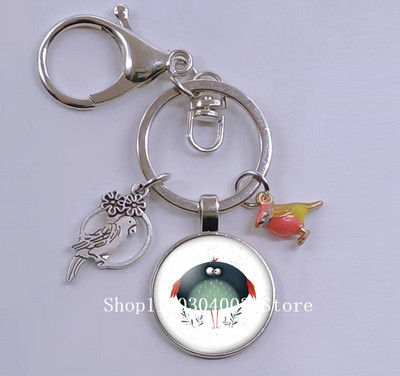 Loominguline armas lind multifilm loomade võtmehoidja klaasist kabošon võtmehoidja linnuripats võtmehoidja ehted daamidele poisile tüdrukule tudengikingitus