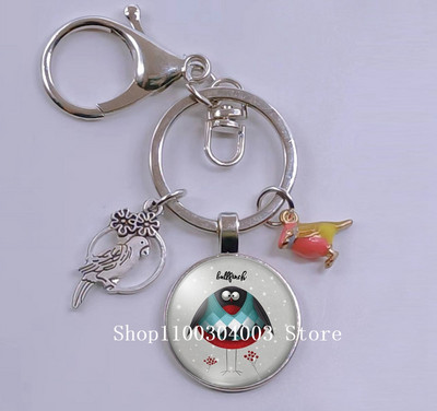 Loominguline armas lind multifilm loomade võtmehoidja klaasist kabošon võtmehoidja linnuripats võtmehoidja ehted daamidele poisile tüdrukule tudengikingitus
