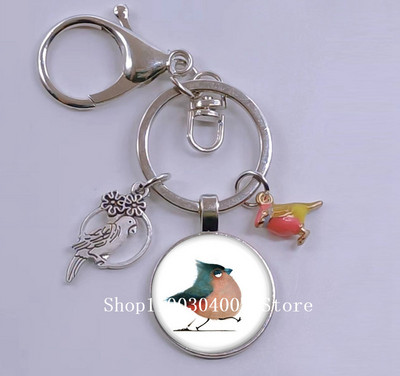 Loominguline armas lind multifilm loomade võtmehoidja klaasist kabošon võtmehoidja linnuripats võtmehoidja ehted daamidele poisile tüdrukule tudengikingitus