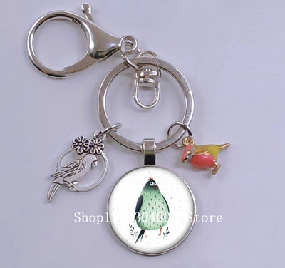Loominguline armas lind multifilm loomade võtmehoidja klaasist kabošon võtmehoidja linnuripats võtmehoidja ehted daamidele poisile tüdrukule tudengikingitus
