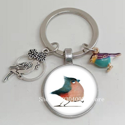 Loominguline armas lind multifilm loomade võtmehoidja klaasist kabošon võtmehoidja linnuripats võtmehoidja ehted daamidele poisile tüdrukule tudengikingitus