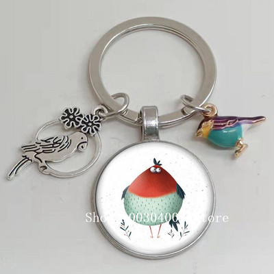 Loominguline armas lind multifilm loomade võtmehoidja klaasist kabošon võtmehoidja linnuripats võtmehoidja ehted daamidele poisile tüdrukule tudengikingitus