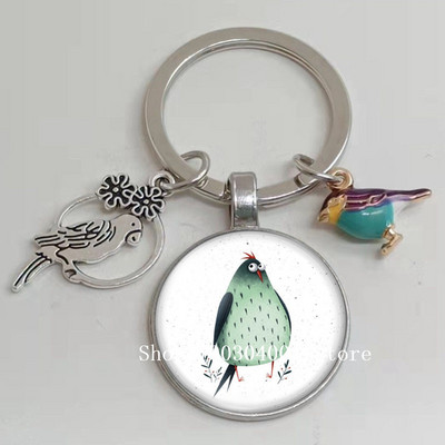 Loominguline armas lind multifilm loomade võtmehoidja klaasist kabošon võtmehoidja linnuripats võtmehoidja ehted daamidele poisile tüdrukule tudengikingitus