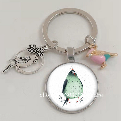 Loominguline armas lind multifilm loomade võtmehoidja klaasist kabošon võtmehoidja linnuripats võtmehoidja ehted daamidele poisile tüdrukule tudengikingitus