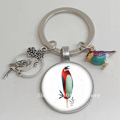 Loominguline armas lind multifilm loomade võtmehoidja klaasist kabošon võtmehoidja linnuripats võtmehoidja ehted daamidele poisile tüdrukule tudengikingitus
