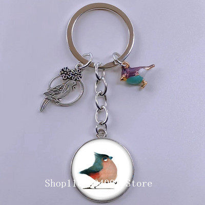Loominguline armas lind multifilm loomade võtmehoidja klaasist kabošon võtmehoidja linnuripats võtmehoidja ehted daamidele poisile tüdrukule tudengikingitus