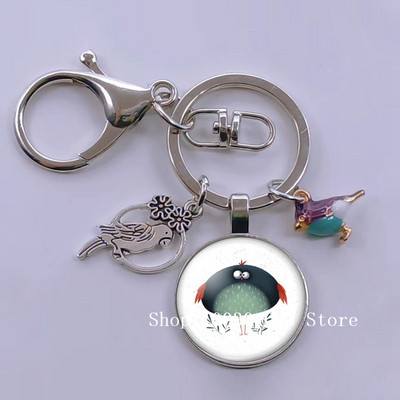 Loominguline armas lind multifilm loomade võtmehoidja klaasist kabošon võtmehoidja linnuripats võtmehoidja ehted daamidele poisile tüdrukule tudengikingitus