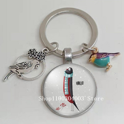 Loominguline armas lind multifilm loomade võtmehoidja klaasist kabošon võtmehoidja linnuripats võtmehoidja ehted daamidele poisile tüdrukule tudengikingitus