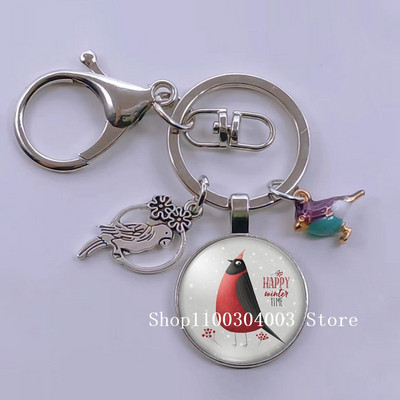 Loominguline armas lind multifilm loomade võtmehoidja klaasist kabošon võtmehoidja linnuripats võtmehoidja ehted daamidele poisile tüdrukule tudengikingitus