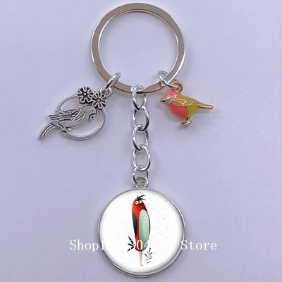 Loominguline armas lind multifilm loomade võtmehoidja klaasist kabošon võtmehoidja linnuripats võtmehoidja ehted daamidele poisile tüdrukule tudengikingitus