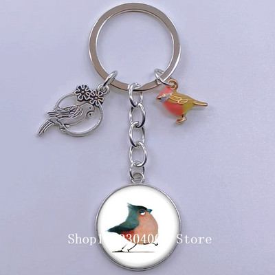 Loominguline armas lind multifilm loomade võtmehoidja klaasist kabošon võtmehoidja linnuripats võtmehoidja ehted daamidele poisile tüdrukule tudengikingitus