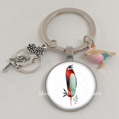 Loominguline armas lind multifilm loomade võtmehoidja klaasist kabošon võtmehoidja linnuripats võtmehoidja ehted daamidele poisile tüdrukule tudengikingitus