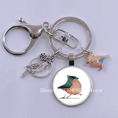 Loominguline armas lind multifilm loomade võtmehoidja klaasist kabošon võtmehoidja linnuripats võtmehoidja ehted daamidele poisile tüdrukule tudengikingitus