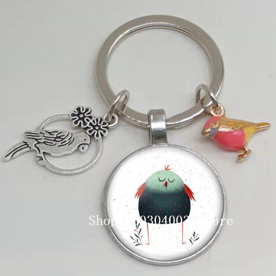 Loominguline armas lind multifilm loomade võtmehoidja klaasist kabošon võtmehoidja linnuripats võtmehoidja ehted daamidele poisile tüdrukule tudengikingitus