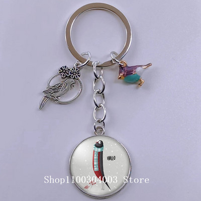 Loominguline armas lind multifilm loomade võtmehoidja klaasist kabošon võtmehoidja linnuripats võtmehoidja ehted daamidele poisile tüdrukule tudengikingitus