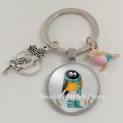 Loominguline armas lind multifilm loomade võtmehoidja klaasist kabošon võtmehoidja linnuripats võtmehoidja ehted daamidele poisile tüdrukule tudengikingitus