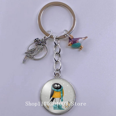 Loominguline armas lind multifilm loomade võtmehoidja klaasist kabošon võtmehoidja linnuripats võtmehoidja ehted daamidele poisile tüdrukule tudengikingitus