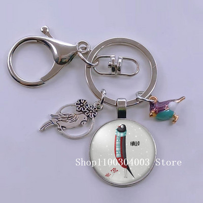 Loominguline armas lind multifilm loomade võtmehoidja klaasist kabošon võtmehoidja linnuripats võtmehoidja ehted daamidele poisile tüdrukule tudengikingitus