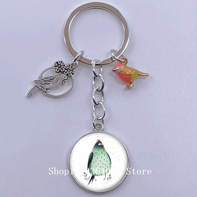 Loominguline armas lind multifilm loomade võtmehoidja klaasist kabošon võtmehoidja linnuripats võtmehoidja ehted daamidele poisile tüdrukule tudengikingitus