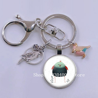 Loominguline armas lind multifilm loomade võtmehoidja klaasist kabošon võtmehoidja linnuripats võtmehoidja ehted daamidele poisile tüdrukule tudengikingitus