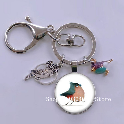 Loominguline armas lind multifilm loomade võtmehoidja klaasist kabošon võtmehoidja linnuripats võtmehoidja ehted daamidele poisile tüdrukule tudengikingitus