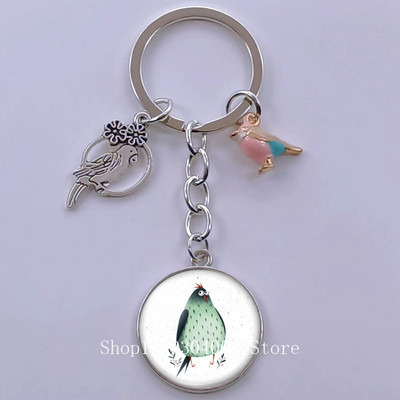 Loominguline armas lind multifilm loomade võtmehoidja klaasist kabošon võtmehoidja linnuripats võtmehoidja ehted daamidele poisile tüdrukule tudengikingitus