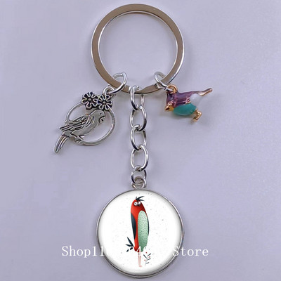 Loominguline armas lind multifilm loomade võtmehoidja klaasist kabošon võtmehoidja linnuripats võtmehoidja ehted daamidele poisile tüdrukule tudengikingitus