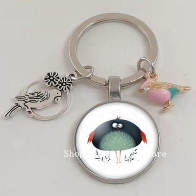 Loominguline armas lind multifilm loomade võtmehoidja klaasist kabošon võtmehoidja linnuripats võtmehoidja ehted daamidele poisile tüdrukule tudengikingitus