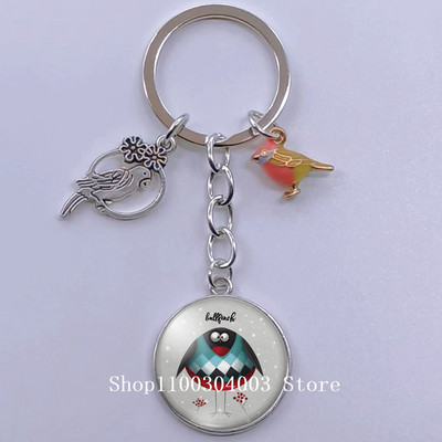 Loominguline armas lind multifilm loomade võtmehoidja klaasist kabošon võtmehoidja linnuripats võtmehoidja ehted daamidele poisile tüdrukule tudengikingitus