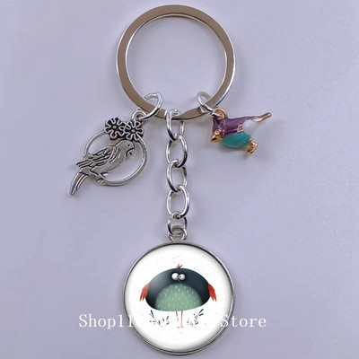 Loominguline armas lind multifilm loomade võtmehoidja klaasist kabošon võtmehoidja linnuripats võtmehoidja ehted daamidele poisile tüdrukule tudengikingitus