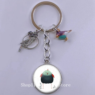 Loominguline armas lind multifilm loomade võtmehoidja klaasist kabošon võtmehoidja linnuripats võtmehoidja ehted daamidele poisile tüdrukule tudengikingitus