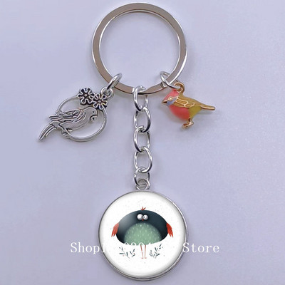 Loominguline armas lind multifilm loomade võtmehoidja klaasist kabošon võtmehoidja linnuripats võtmehoidja ehted daamidele poisile tüdrukule tudengikingitus