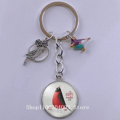 Loominguline armas lind multifilm loomade võtmehoidja klaasist kabošon võtmehoidja linnuripats võtmehoidja ehted daamidele poisile tüdrukule tudengikingitus
