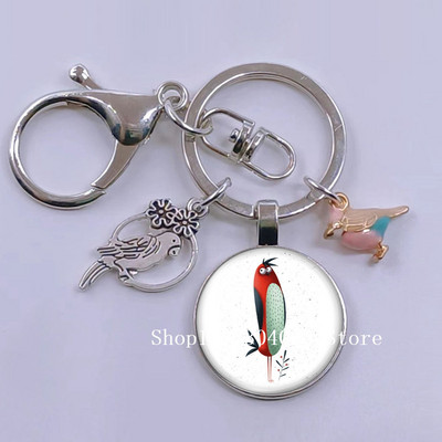Loominguline armas lind multifilm loomade võtmehoidja klaasist kabošon võtmehoidja linnuripats võtmehoidja ehted daamidele poisile tüdrukule tudengikingitus