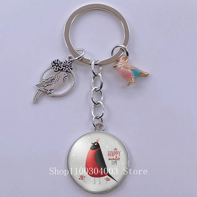 Loominguline armas lind multifilm loomade võtmehoidja klaasist kabošon võtmehoidja linnuripats võtmehoidja ehted daamidele poisile tüdrukule tudengikingitus