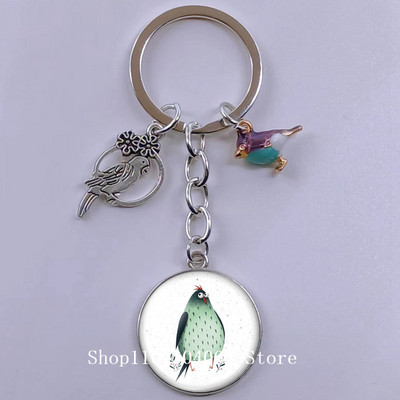 Loominguline armas lind multifilm loomade võtmehoidja klaasist kabošon võtmehoidja linnuripats võtmehoidja ehted daamidele poisile tüdrukule tudengikingitus