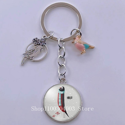 Loominguline armas lind multifilm loomade võtmehoidja klaasist kabošon võtmehoidja linnuripats võtmehoidja ehted daamidele poisile tüdrukule tudengikingitus