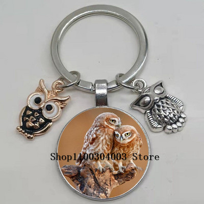 Armas võluv emailiga öökull võtmehoidja kumer klaasist öökull võtmehoidja naiste meeste autokoti tarvikud