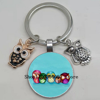 Armas võluv emailiga öökull võtmehoidja kumer klaasist öökull võtmehoidja naiste meeste autokoti tarvikud