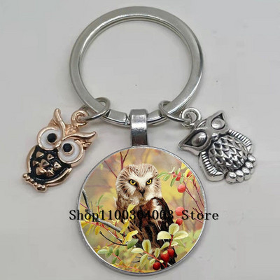 Armas võluv emailiga öökull võtmehoidja kumer klaasist öökull võtmehoidja naiste meeste autokoti tarvikud