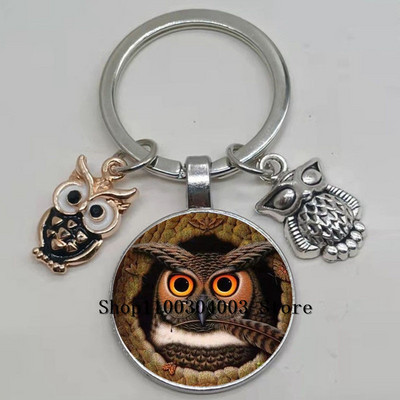 Armas võluv emailiga öökull võtmehoidja kumer klaasist öökull võtmehoidja naiste meeste autokoti tarvikud