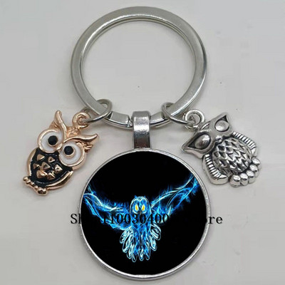 Armas võluv emailiga öökull võtmehoidja kumer klaasist öökull võtmehoidja naiste meeste autokoti tarvikud