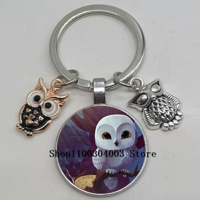 Armas võluv emailiga öökull võtmehoidja kumer klaasist öökull võtmehoidja naiste meeste autokoti tarvikud